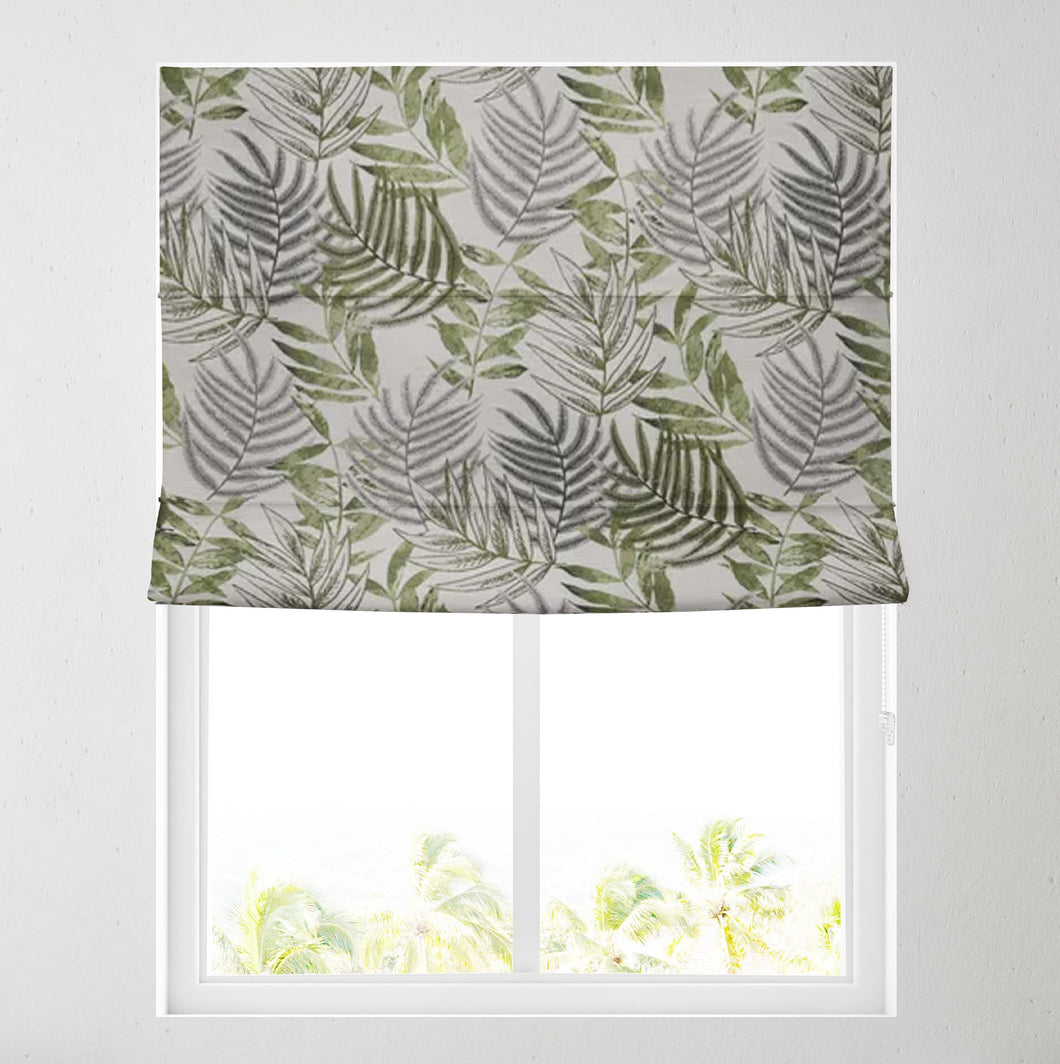 Forest Leaf Green Fully Lined Roman Blind