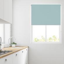 Load image into Gallery viewer, Duck Egg Blue Herringbone Thermal Blackout Roller Blind
