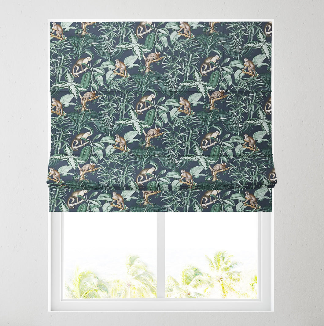 Monkey Paradise Lined Roman Blind