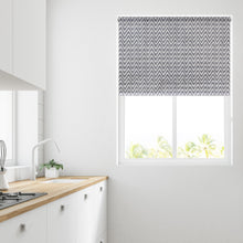 Load image into Gallery viewer, Zig Zag Charcoal Daylight Roller Blind
