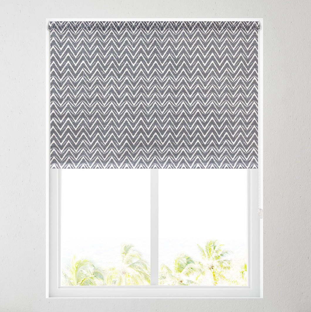 Zig Zag Charcoal Daylight Roller Blind