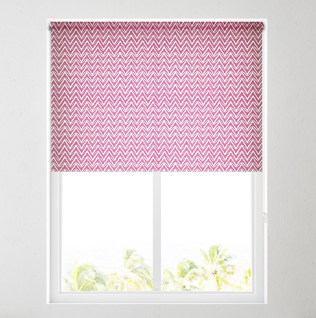 Zig Zag Red Daylight Roller Blind