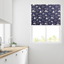 Load image into Gallery viewer, Boats Navy Thermal Blackout Roller Blind

