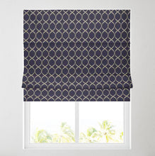 Load image into Gallery viewer, Olga Chenille Navy Lined Roman Blind
