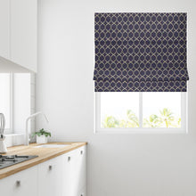 Load image into Gallery viewer, Olga Chenille Navy Lined Roman Blind
