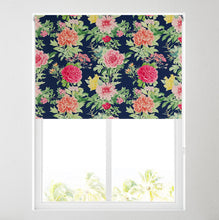 Load image into Gallery viewer, Multi Peony Navy Thermal Blackout Roller Blind
