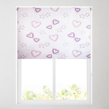 Load image into Gallery viewer, Pink Hearts &amp; Stars Thermal Blackout Roller Blind
