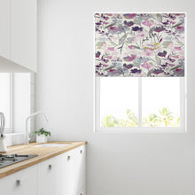 Load image into Gallery viewer, Purple Watercolour Flowers Thermal Blackout Roller Blind
