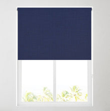 Load image into Gallery viewer, Satin Navy Thermal Blackout Roller Blind
