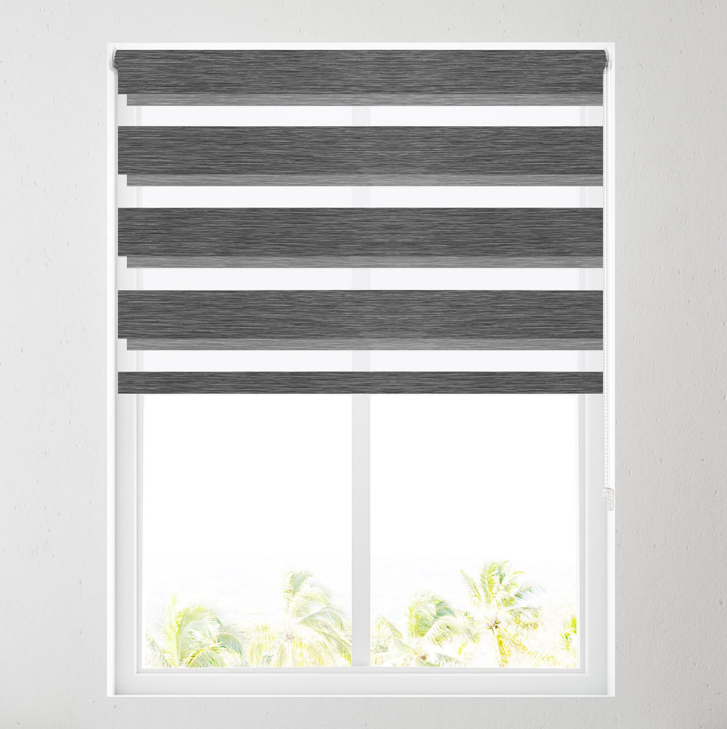 Stria Grey Day and Night Roller Blind