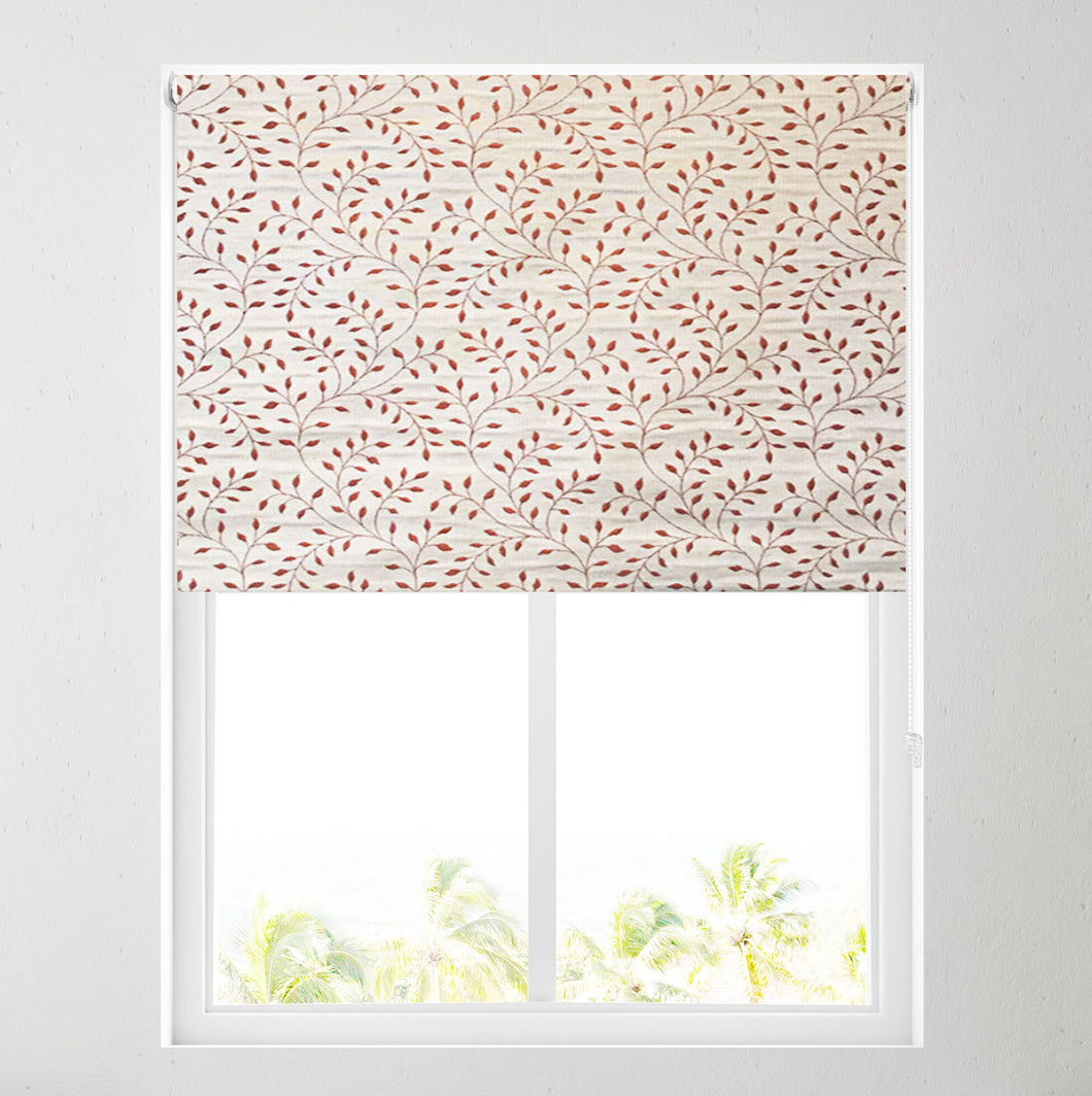 Terracotta Leaves Thermal Blackout Roller Blind