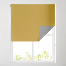Load image into Gallery viewer, Reversible Textured Ochre/Grey Blackout Roller Blind
