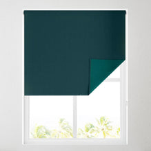 Load image into Gallery viewer, Reversible Textured Peacock/Teal Blackout Roller Blind
