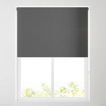 Load image into Gallery viewer, Reversible Textured Charcoal/Silver Blackout Roller Blind
