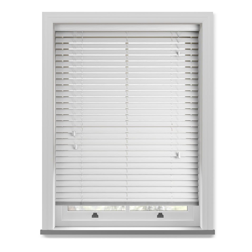 Ultra White Faux Wood Venetian Blind