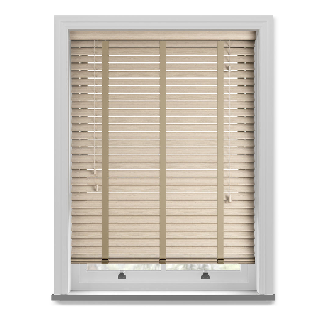 White Oak Faux Wood Venetian Blind with Tapes