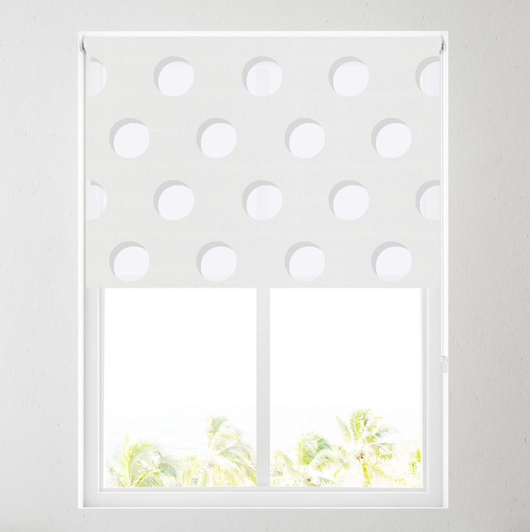 Spotty White Day and Night Roller Blind