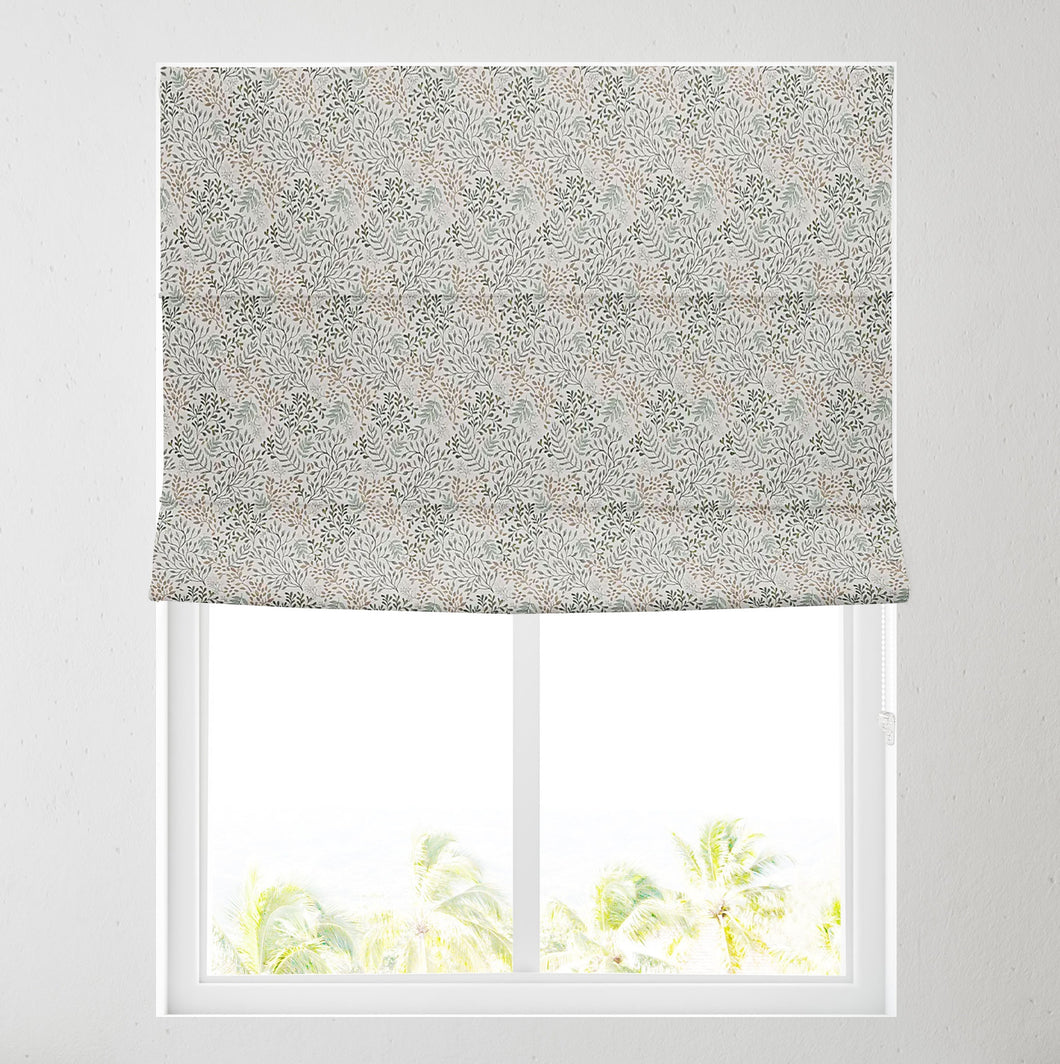 Woodland Leaf Lined Roman Blind