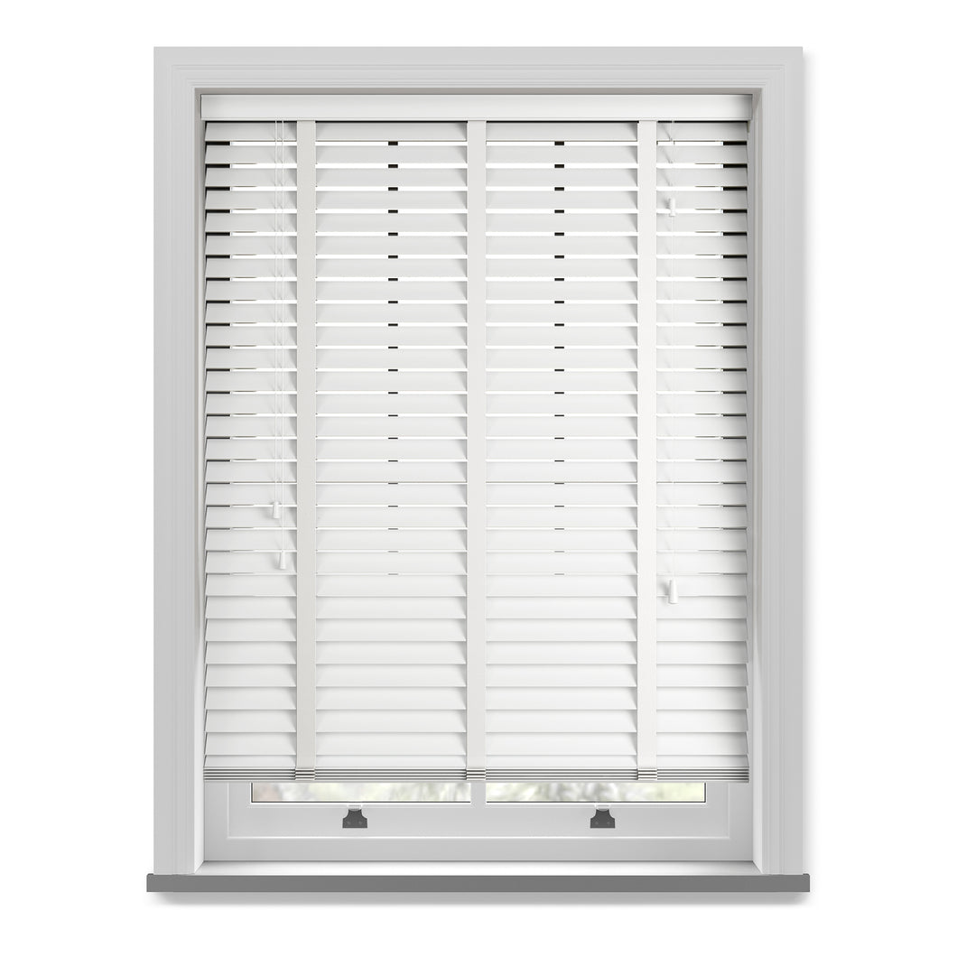 Zenith White Faux-Wood Venetian Blind with Tapes