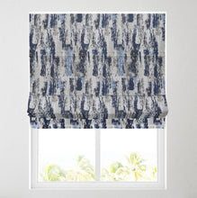 Load image into Gallery viewer, Abstract Stripe Blue Fully Lined Roman Blind

