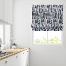 Load image into Gallery viewer, Abstract Stripe Blue Fully Lined Roman Blind
