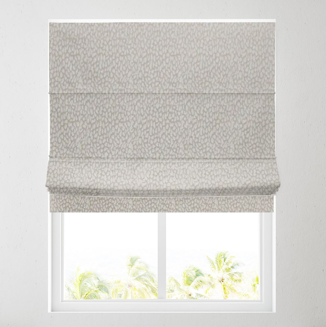 Animal Print Natural Blackout Lined Roman Blind