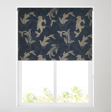 Load image into Gallery viewer, Fancy fish navy Thermal Blackout Roller Blind

