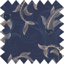 Load image into Gallery viewer, Fancy fish navy Thermal Blackout Roller Blind
