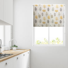 Load image into Gallery viewer, Grey &amp; Ochre Trees Thermal Blackout Roller Blind
