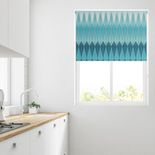 Load image into Gallery viewer, Monica Triangle Blue Thermal Blackout Roller Blind
