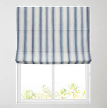 Load image into Gallery viewer, Navy Stripe Lined Roman Blind
