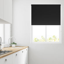 Load image into Gallery viewer, Satin black Thermal Blackout Roller Blind
