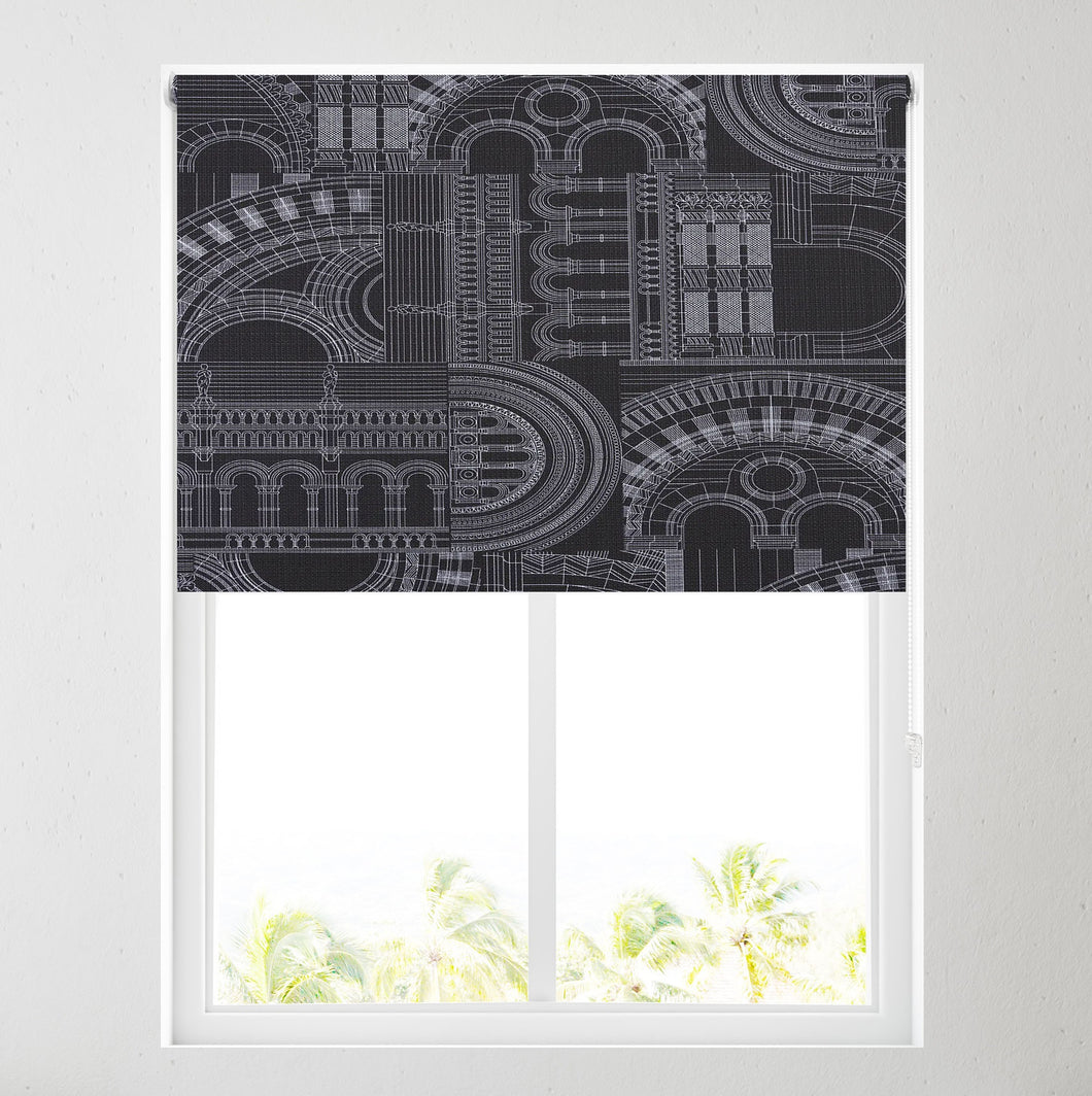 Architecture Monochrome Thermal Blackout Roller Blind