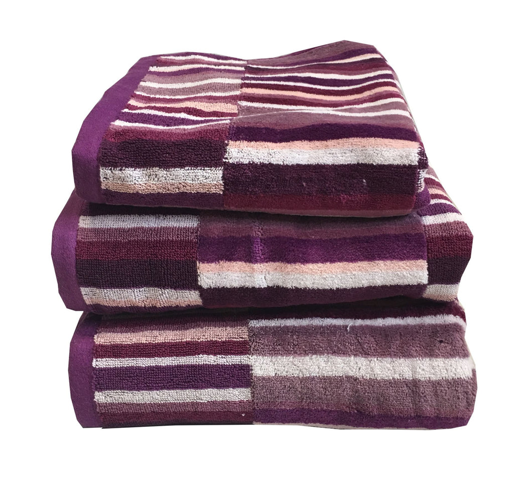 Terracotta Luxury Stripe Bath Towels