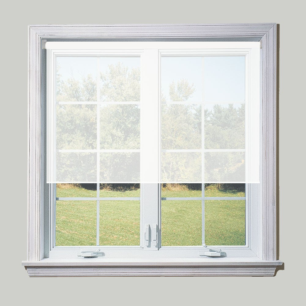 White Sheer Roller Blind & Metal Bracket Fittings