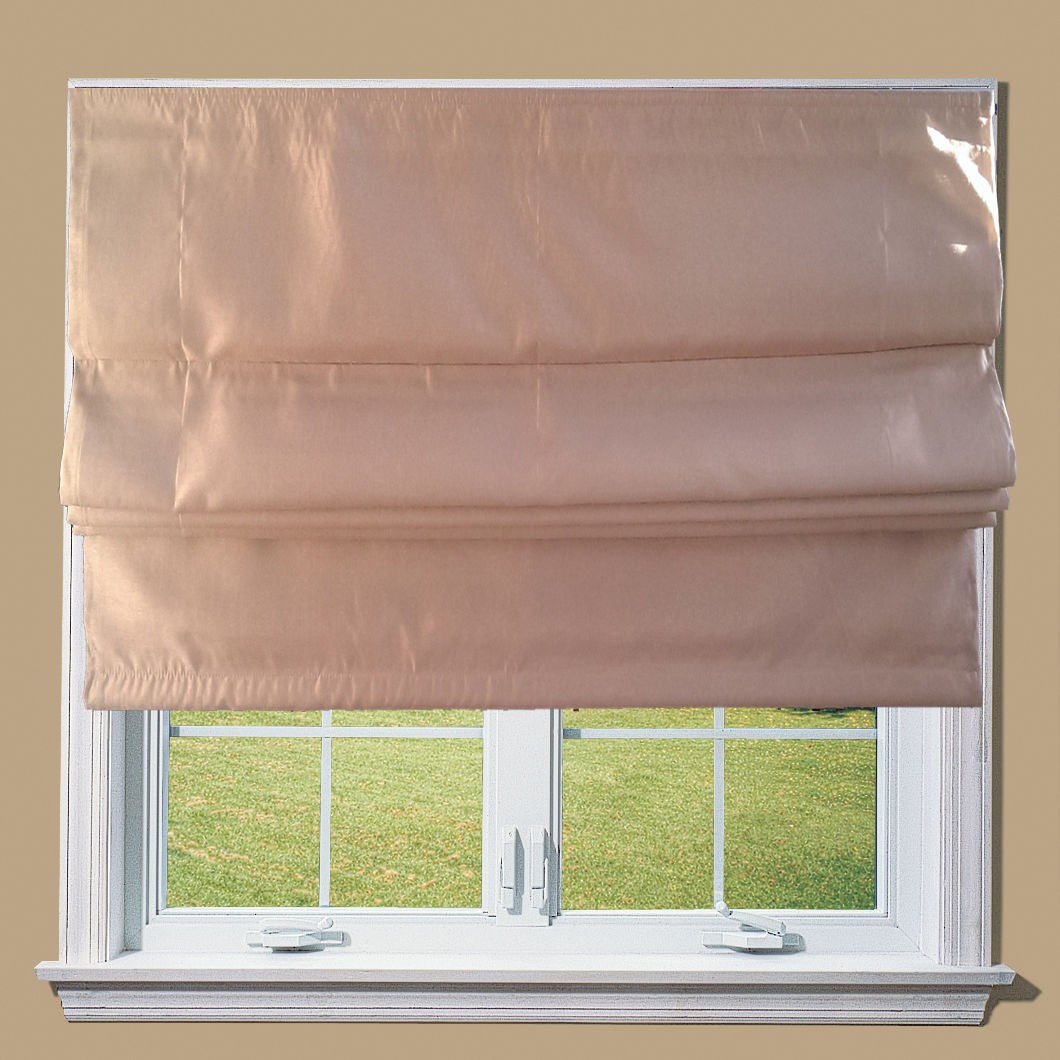 Brown Faux Silk Lined Roman Blind