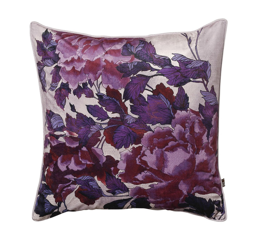 Kimono Purple Floral Duck Feather Filled Cushion 45cm x 45cm