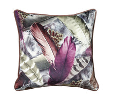 Load image into Gallery viewer, Stormi Purple Velour Piped Duck Feather Filled Cushion 43cm x 43cm
