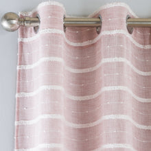Load image into Gallery viewer, Antigua Blush Stripe Eyelet Voile Curtain Panel
