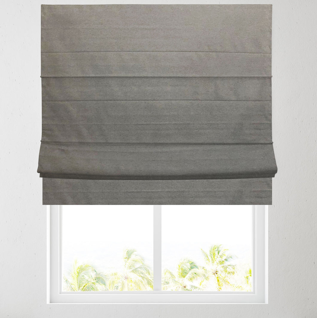 Soft Textured Ara Charcoal Roman Blind