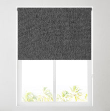 Load image into Gallery viewer, Ara Charcoal Textured Thermal Blackout Roller Blind
