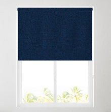 Load image into Gallery viewer, Ara Navy Textured Thermal Blackout Roller Blind
