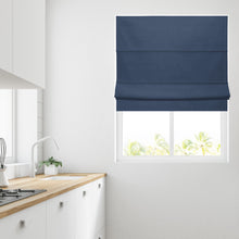 Load image into Gallery viewer, Soft Textured Ara Navy Roman Blind
