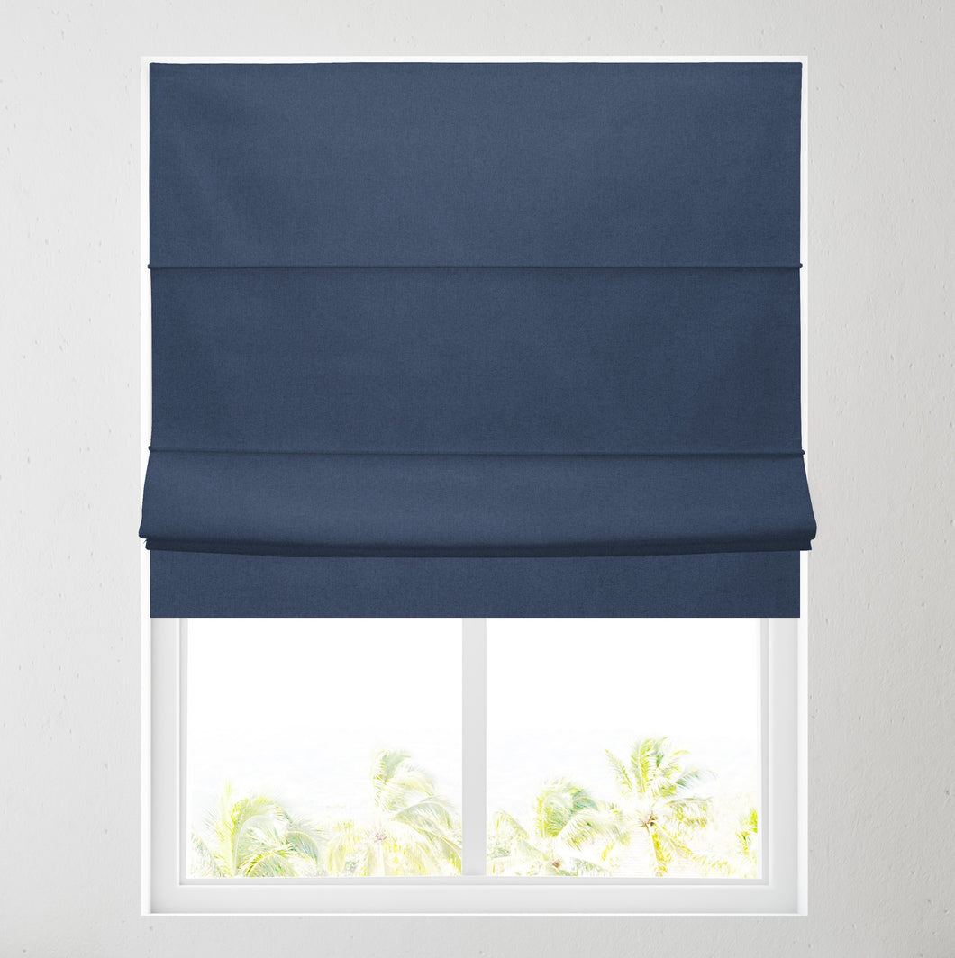 Soft Textured Ara Navy Roman Blind