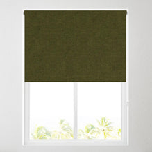 Load image into Gallery viewer, Ara Olive Green Textured Thermal Blackout Roller Blind
