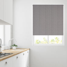 Load image into Gallery viewer, Herringbone Charcoal Grey Textured Weave Thermal Roller Blind
