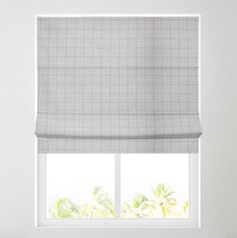 Load image into Gallery viewer, Soft Textured Ara Check Grey Roman Blind
