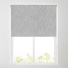 Load image into Gallery viewer, Aria Grey Leaf Thermal Blackout Roller Blind
