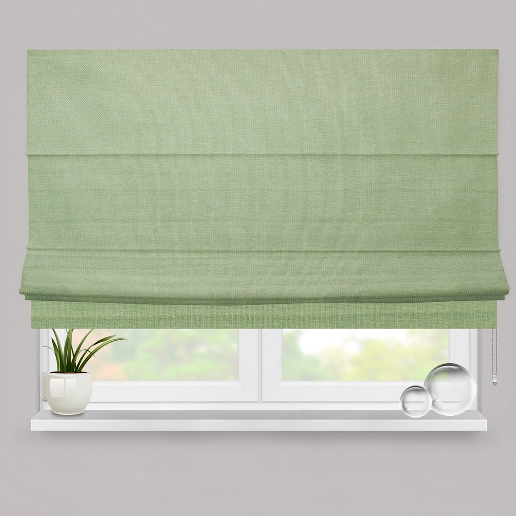 Green Weave Fully Lined Roman Blind