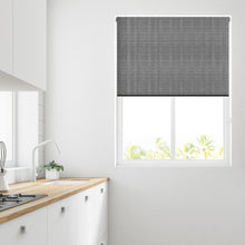 Load image into Gallery viewer, Black Embroidered Thermal Blackout Roller Blind
